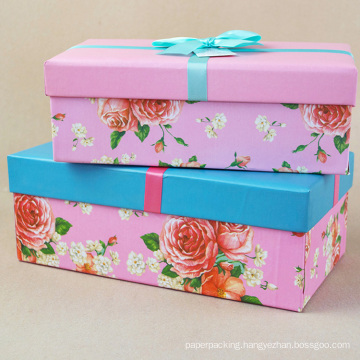 Decorated Flower Printed Paper Gift Packing Box